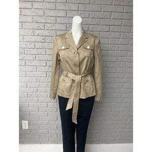 Anne Klein Women Tan Stretch Utility Jacket With 12P